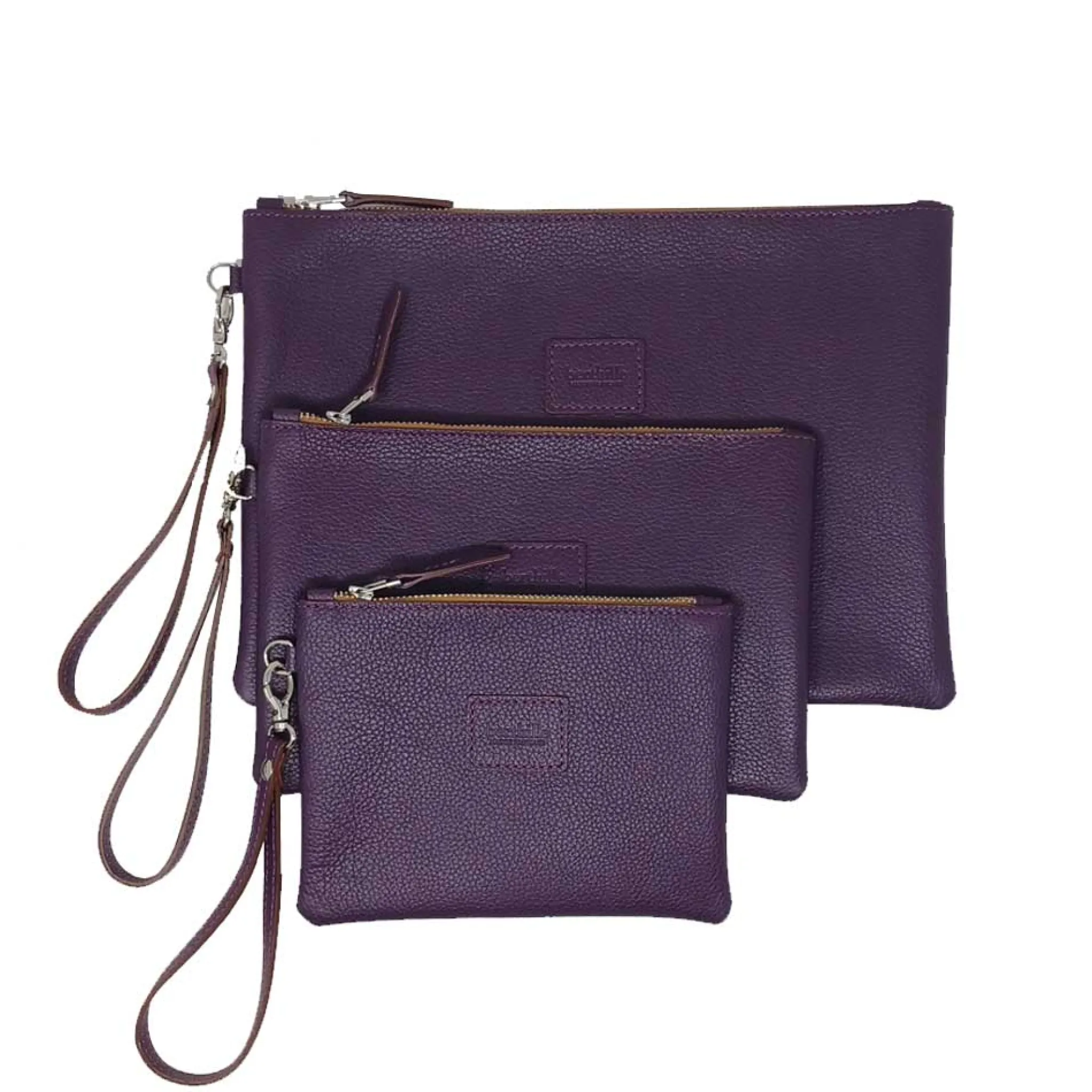 Maison Berthille Petite Maroquinerie / Accessoires Et Porte Monnaie>Pochette Cuir Pleine Fleur avec Dragonne | Format Moyen