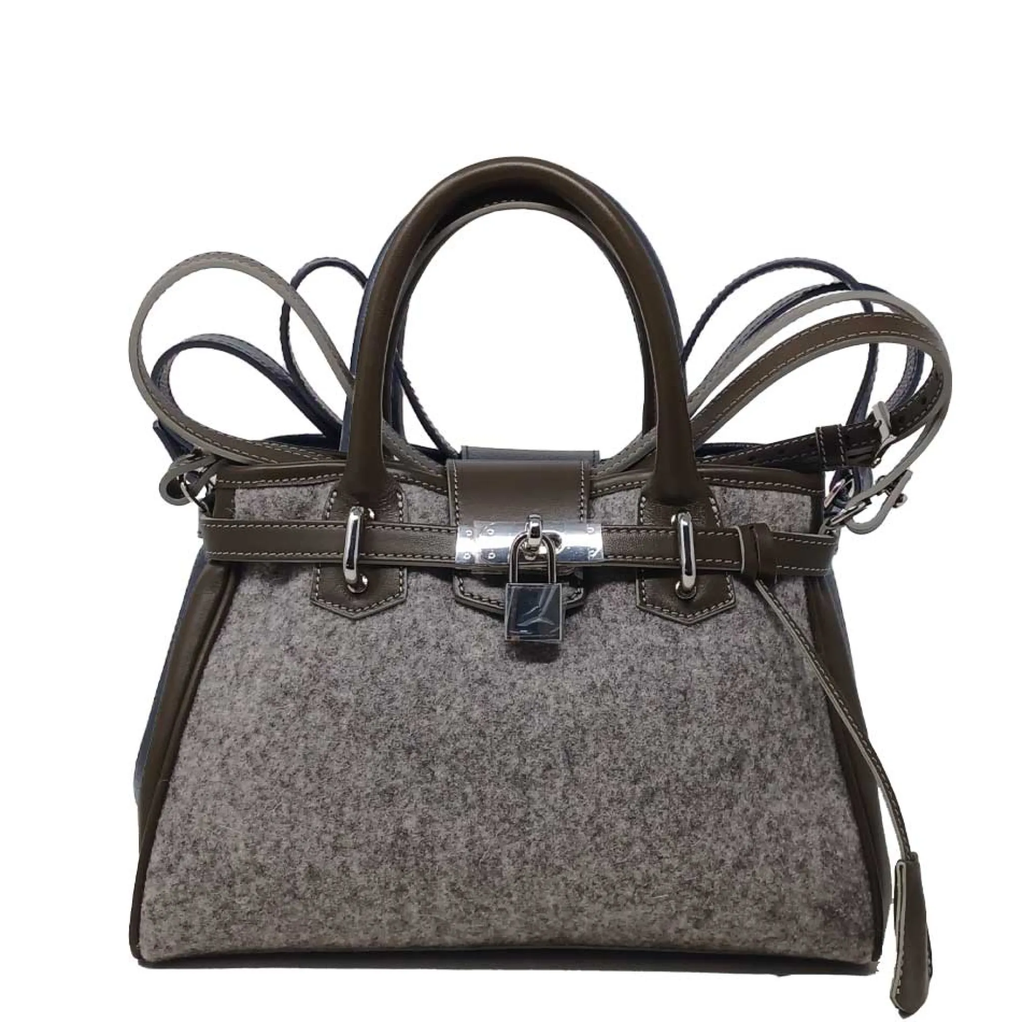 Maison Berthille Petits Sacs À Main | Sacs Bandoulière>Sac à main Mini Vendôme en Drap de laine et cuir | Capsule Hiver 2024-2025 Berthille