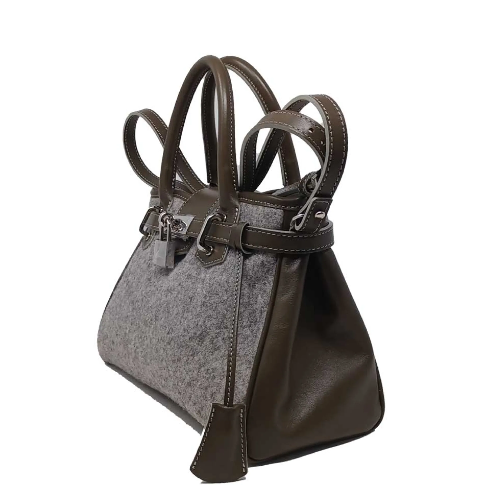 Maison Berthille Petits Sacs À Main | Sacs Bandoulière>Sac à main Mini Vendôme en Drap de laine et cuir | Capsule Hiver 2024-2025 Berthille