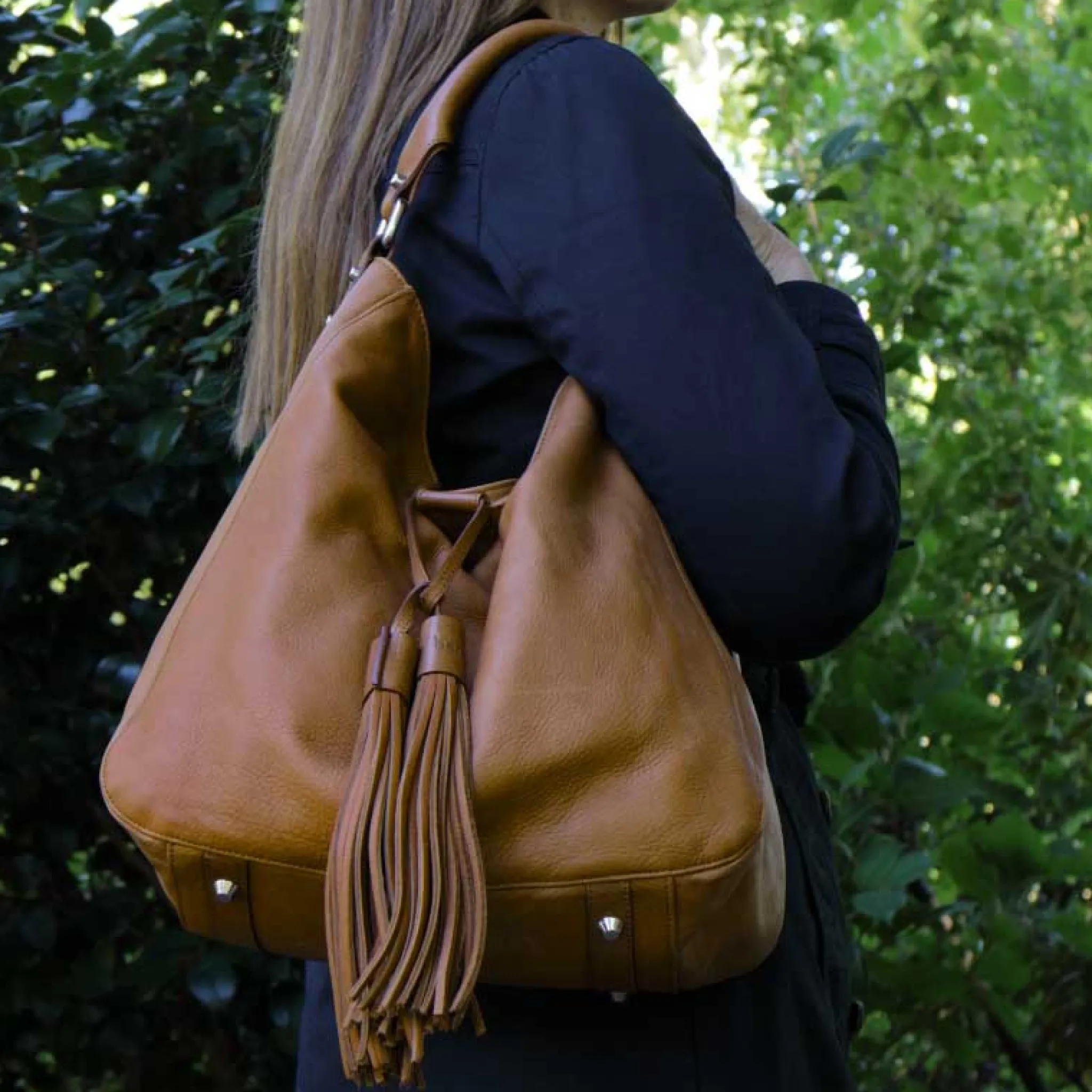 Maison Berthille Cabas & Grands Sacs À Main>Sac en Cuir Gras Marron | Porté Épaule | Hermine