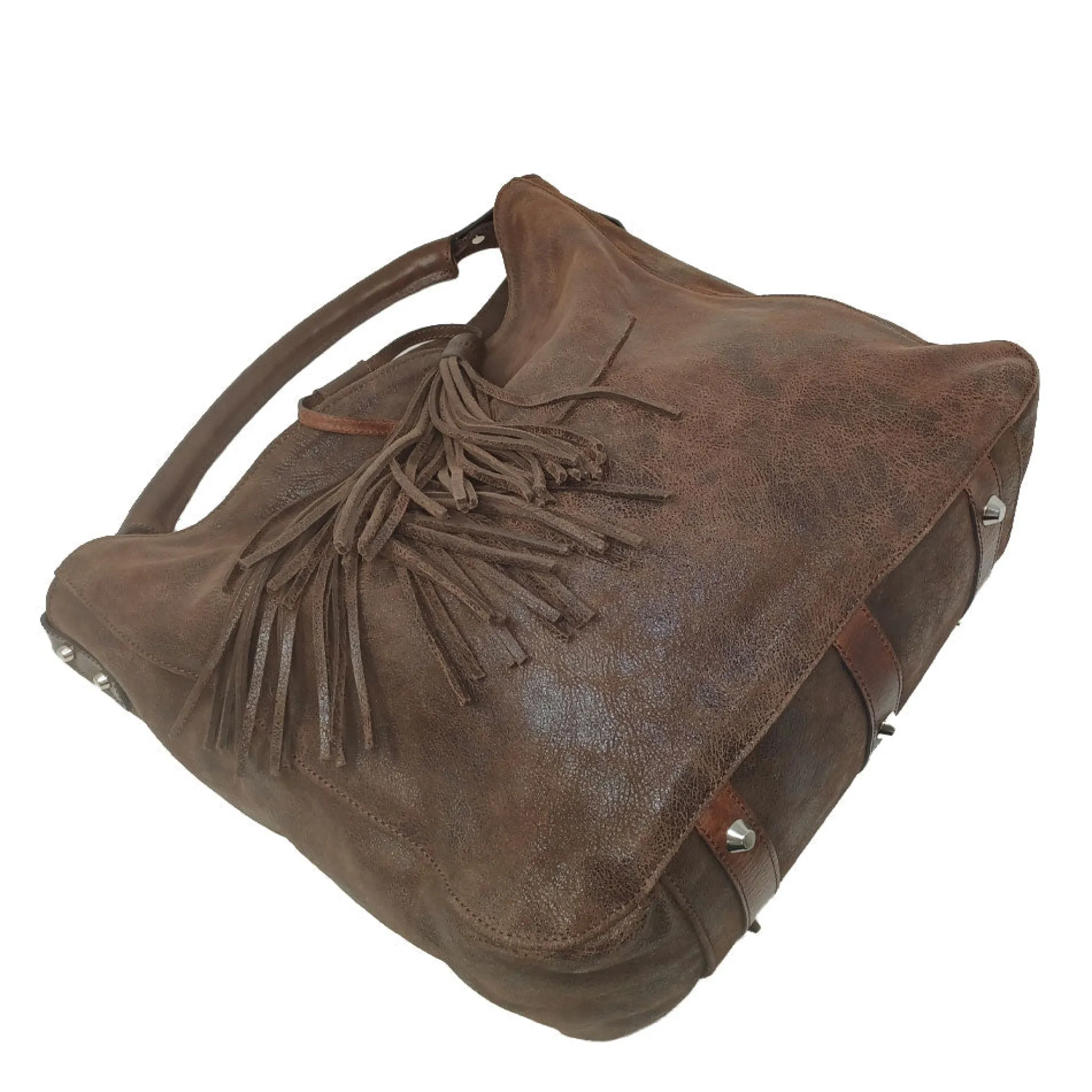 Maison Berthille Cabas & Grands Sacs À Main>Sac en Cuir Vieilli Marron | Porté Épaule | Hermine