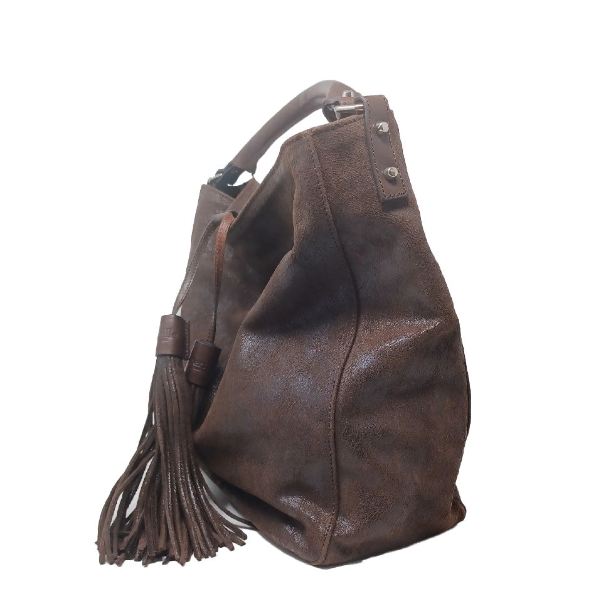 Maison Berthille Cabas & Grands Sacs À Main>Sac en Cuir Vieilli Marron | Porté Épaule | Hermine