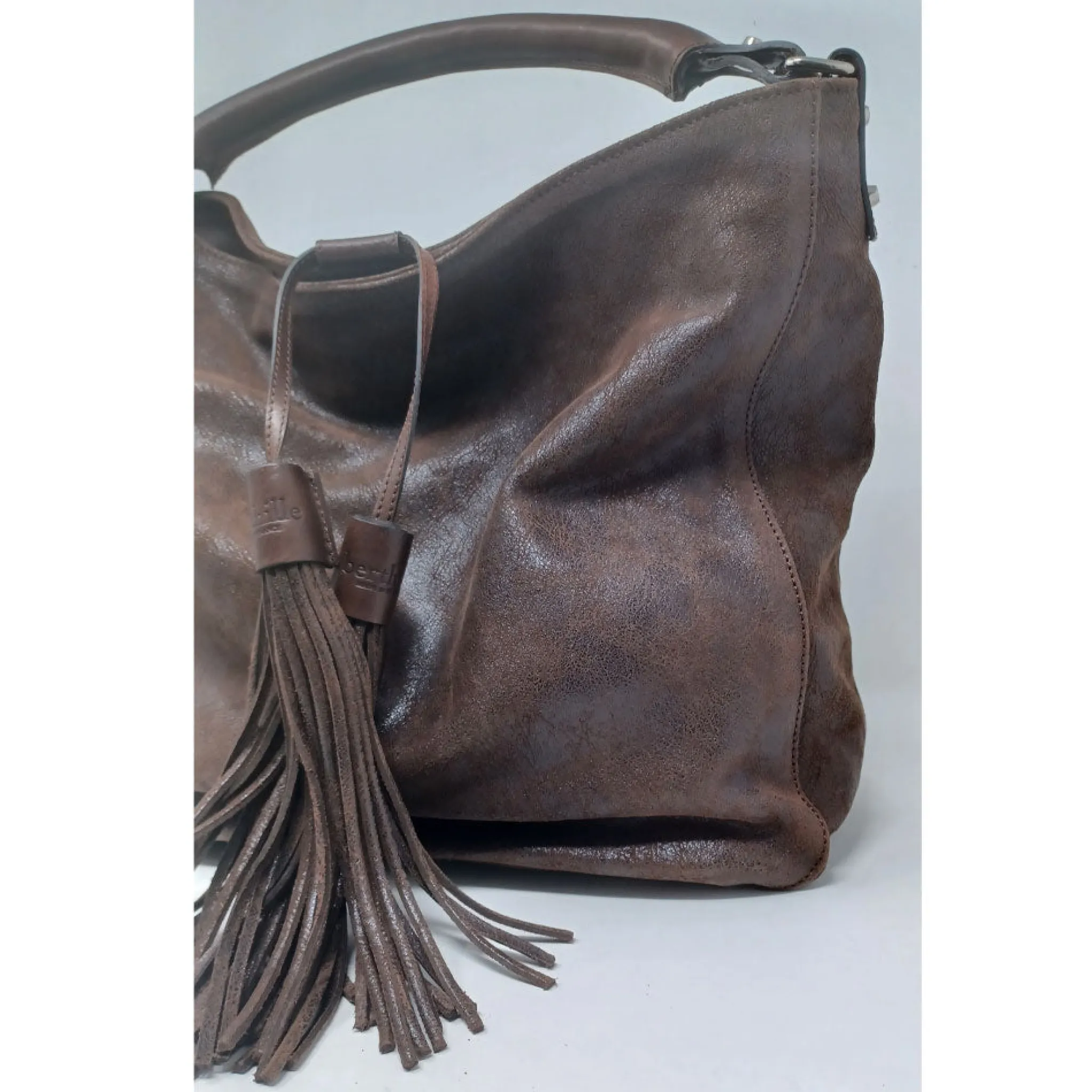 Maison Berthille Cabas & Grands Sacs À Main>Sac en Cuir Vieilli Marron | Porté Épaule | Hermine