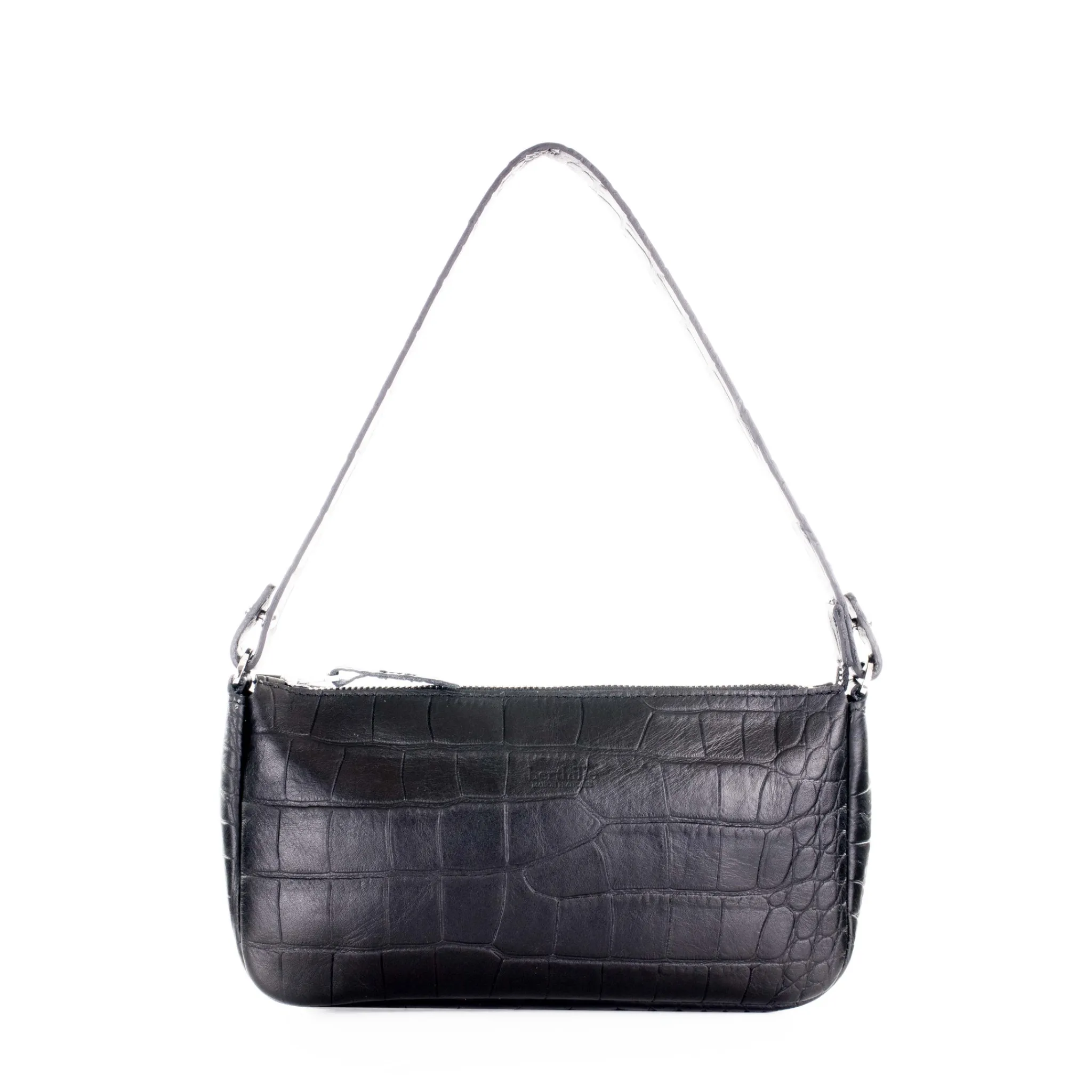 Maison Berthille Pochettes / Pochettes Porté Main Ou Bandoulière | Pochettes Et Accessoires Cuir Croco>Sac pochette Gala en cuir imprimé croco | Noir